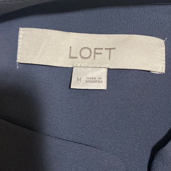 Loft Dark Gray Long Sleeve Button Down Blouse - Picture 6 of 9